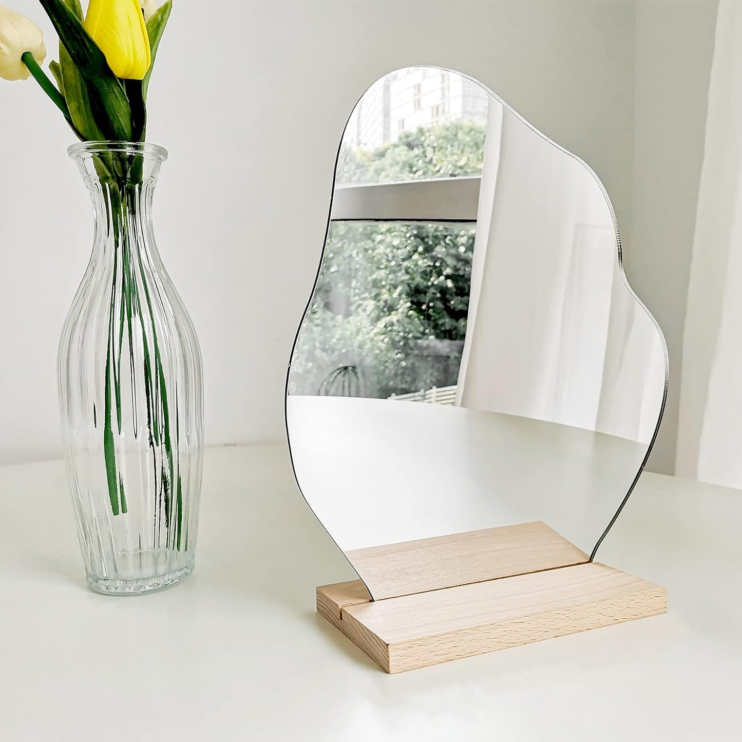 Preppy Room Decor Asymmetrical Cloud Mirror for Desk