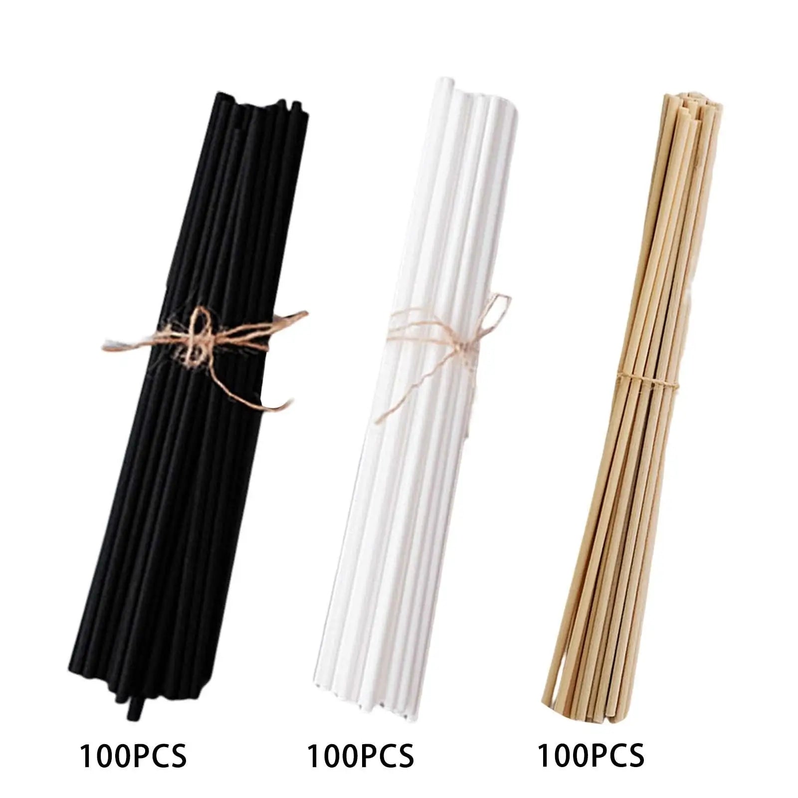 100Pcs Reed Diffuser Sticks Set 3Mm 8Inch Fragrance Fiber Reed Diffuser Sticks for Bedroom Living Room Bathroom SPA Kitchen