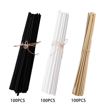 100Pcs Reed Diffuser Sticks Set 3Mm 8Inch Fragrance Fiber Reed Diffuser Sticks for Bedroom Living Room Bathroom SPA Kitchen