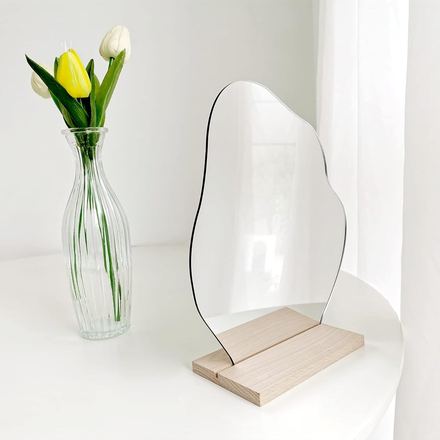 Preppy Room Decor Asymmetrical Cloud Mirror for Desk