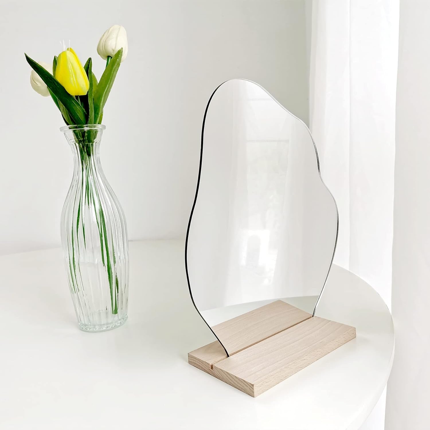 Preppy Room Decor Asymmetrical Cloud Mirror for Desk