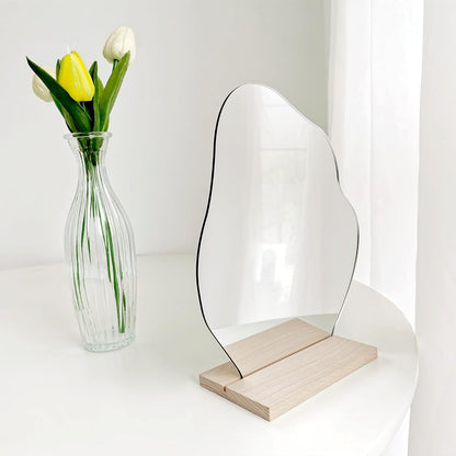 Preppy Room Decor Asymmetrical Cloud Mirror for Desk